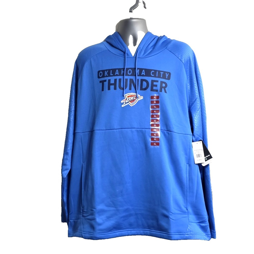 Brand New Men's NBA OKC Thunder Blue Hooded Sweater Size XL Warm -X Large - Picture 4 of 16